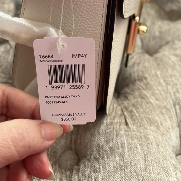 COACH Cassidy Crossbody in Chalk/Oxblood NWT - Picture 4 of 11